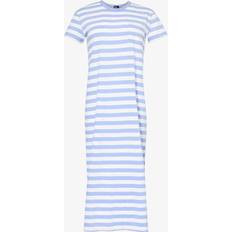 Polo Ralph Lauren S Jurken Polo Ralph Lauren Womens Lafayette Blue/white Striped Short-sleeved Cotton-jersey Midi Dress