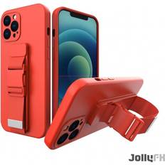 OEM JollyFX Rope-fodral gel TPU-airbag-fodral med rem för Samsung Galaxy A32 5G Röd