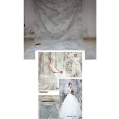 PyxelStudio 3x6m/10x20ft Photo Video Studio 100% Cotton Hand-Dyed Mottle Textured Muslin Collapsible Backdrop Background for Photography Light Grey