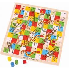 Bigjigs Traditional Snakes and Ladders Wooden Games by Big Jigs Toys