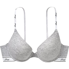 PINK Wear Everywhere Push Up Bra - Medium Heather Grey