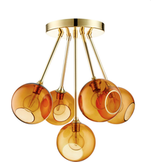 Design by us Ballroom Molecule Brass/Orange Ceiling Flush Light 31cm