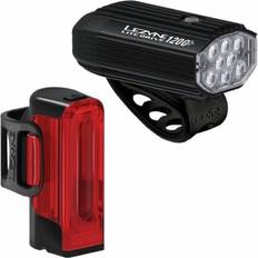 Lezyne Lite Drive 1200 /Strip Drive Pro 400 Pair Satin Black/Black Front 1200 lm Rear 400 lm Cycling light