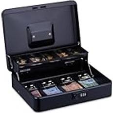 Security Relaxdays cash box, coin compartments, cash