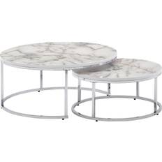 Wohnling Modern Marble Beistelltisch 80cm 2Stk.