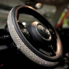 Steering Wheel Cover PINCTROT Bling Bling Comfy Steering Wheel Cover with Jumbo Crystal