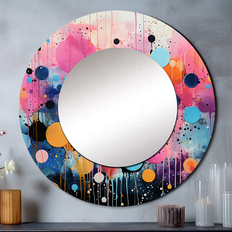 Wall Mirrors Design Art Neon Assemblage I Abstract Shapes Wall Mirror