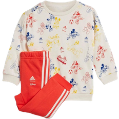 Adidas Baby's x Disney Mickey Crewneck Jogger Set - Chalk White/Bold Gold/Bright Red/Better Scarlet