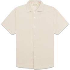 Woodbird Skjorter Woodbird WBBanks Plisse Shirt Kortærmede skjorter Offwhite