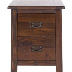 Wood Bedside Tables Core Products Boston Dark Lacquered Finish Bedside Table 40x45cm 2pcs