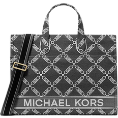 Michael Kors Noir Sacs Michael Kors Gigi Large Empire Logo Jacquard Tote Bag - Black/White