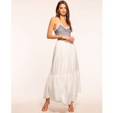 Vestidos on sale Ramy Brook Lucia Smocked Cotton Poplin Maxi Dress - White