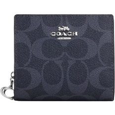 Coach Snap Wallet In Signature - Silver/Denim/Midnight Navy