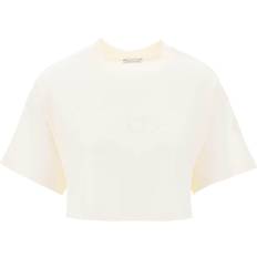 Moncler Vrouw T-shirts Moncler Cropped T-Shirt With Sequin Logo