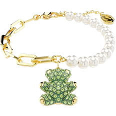 Swarovski Teddy Bracelet - Gold/Pearls/Green