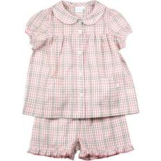 Mini Vanilla Girls' Cotton Check Traditional Summer Shortie Pyjamas 9-10Y