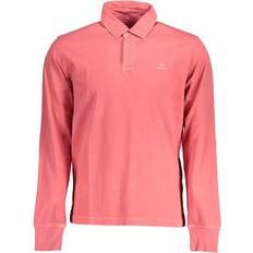 Gant Pink Polo Shirts Gant Chic Pink Cotton Long-Sleeved Polo Men's Shirt