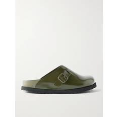 Birkenstock Clogs Birkenstock Dougal Buckled Glossed-Leather Clogs Men Green