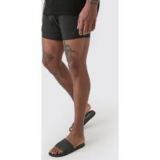 5XL Uimahousut boohooMAN Plus Man Signature Trunk Swim Short - Black