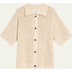 Herr Koftor Frame Denim Open Weave Cardigan - Beige