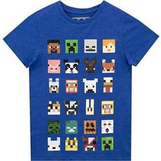 Lila T-shirts Minecraft Royal Blue, 8-9 Years T-Shirt for Boys Kids Sprites Characters Gamer Gifts Short Sleeve Top 8-9yrs
