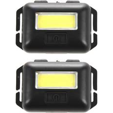 2X Cob LED Mini Head Light Lamp Headlight 3 Modes Rainproof Flashlight Head for Outdoor Camping Fishing Black