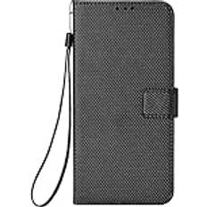 YBROY fodral till TCL 501, magnetisk flip läder premium plånbok telefonfodral, med kortplats och vikbart stativ, fodral för TCL 501. Svart: