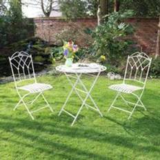 Melody Maison Antique Cream Bistro Set, 1 Table incl. 2 Chairs