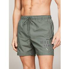 Tommy Hilfiger Green Swimwear Tommy Hilfiger Logo Mid Length Swim Shorts STONEWASH GREEN