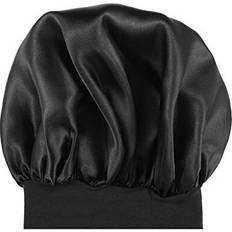Black Bonnets Milisten satin bonnet Sleep Cap Elastic Band Hat Night Sleeping Head Cover Good