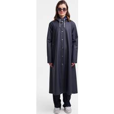 Stutterheim Mosebacke Long Print Raincoat Navy