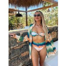 Yellow Bikinis In The Style Perrie Ombre Bandeau Bikini Top Yellow, Yellow, 12, Women