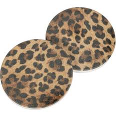 P. Graham Dunn Animal Leopard Print 2.75 2.75 Absorbent Ceramic Car Pack of 2