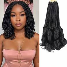 Black Hair Wefts Shein Inch Box Braids Crochet Hair French Curl Braiding Hair