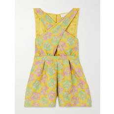 Yellow Jumpsuits & Overalls Destree Louis Floral Jacquard Playsuit - Yellow