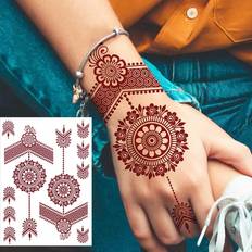Shein pc Brown Henna Temporary Tattoo Sticker For Women Flower Design Tattoo Sticker For Hand Wedding Festival Body Art