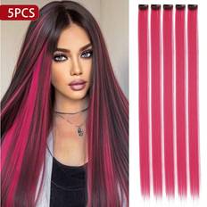 Shein PCS Red Colored Clip In Hair Extensions