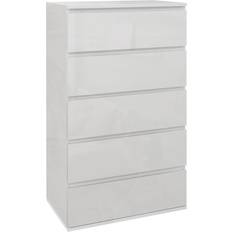 Homcom Modern High Gloss White Chest of Drawer 53x100cm