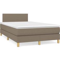120 cm - Beige Sengepakker vidaXL kontinentalseng med madras stof Sengesæt
