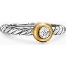 David Yurman Gold Rings David Yurman Cable Flex Ring with Diamond in Silver and 14K Gold, 2.8mm