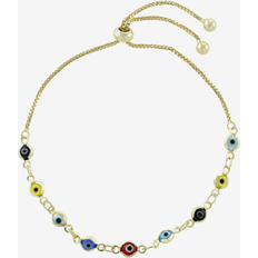 Macy's Silver Plated Bracelets Macy's Guardian Eye Link Evil Eye Round Bolo Bracelet, One No Color