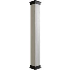 Columns Ekena Millwork 18 Rough Sawn Endurathane Non-Tapered Square Column Wrap Iron Capital & Base