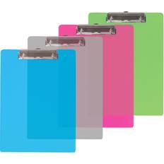 Blue Clipboards & Display Stands Bazic Memo Size Plastic Clipboard With Low Profile Clip