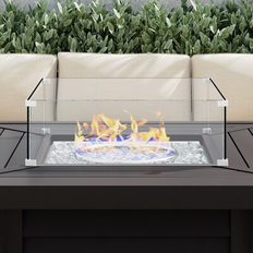 Corvus 21.6" 21.6" Square Tempered Glass Wind Guard For Fire Pits Clear