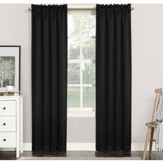 Curtains & Accessories Sun Zero Easton Energy Saving Blackout Rod Pocket Curtain Panel 40 x 63 Black 101.6x160.02cm