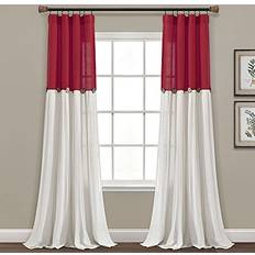 Curtains & Accessories Lush Decor Linen Button Window Red/White 40X84 16T008176