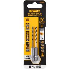 Power Tool Accessories Dewalt 2-Pack Black & Gold Impact Ready 1/8" Drill Bit