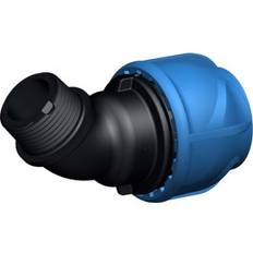 Vand & Afløb +GF+ iJOINT plastfitting – Vinkelovergang 45° m. kompressionskobling/nippel, 63 mm x 2"