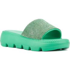 Olivia Miller Women's Glitter Gaze Slide Sandal Green