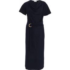 Clothing Quiz Womens Navy Cowl Neck Buckle Midi Dress Blue